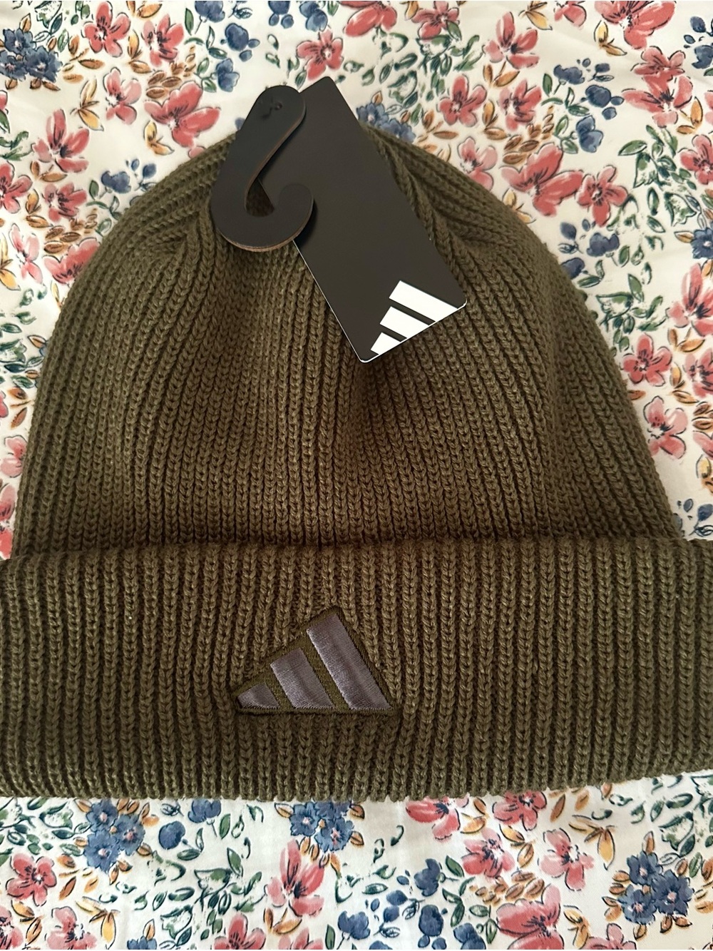 Mens Adidas Team Issue 2 Olive Green Beanie